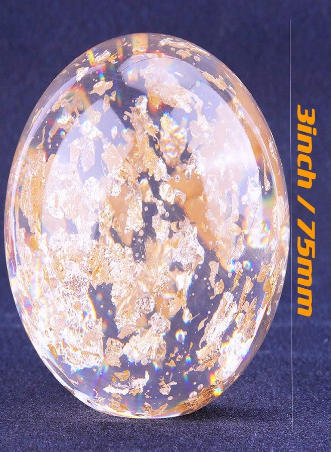 DSJUGGLING 3 Inch Gold Foil Acrylic Ball for Party Decoration, Stage Show Gold Glitter Foil Contact Juggling Ball 75mm - Image 5